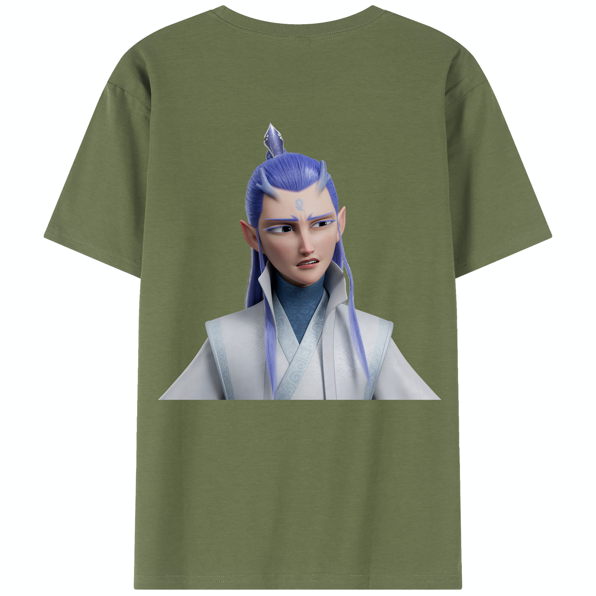 （画像用） Ne Zha 2 ナタ 魔童の大暴れ 綿100％半袖Tシャツ（背面プリント）